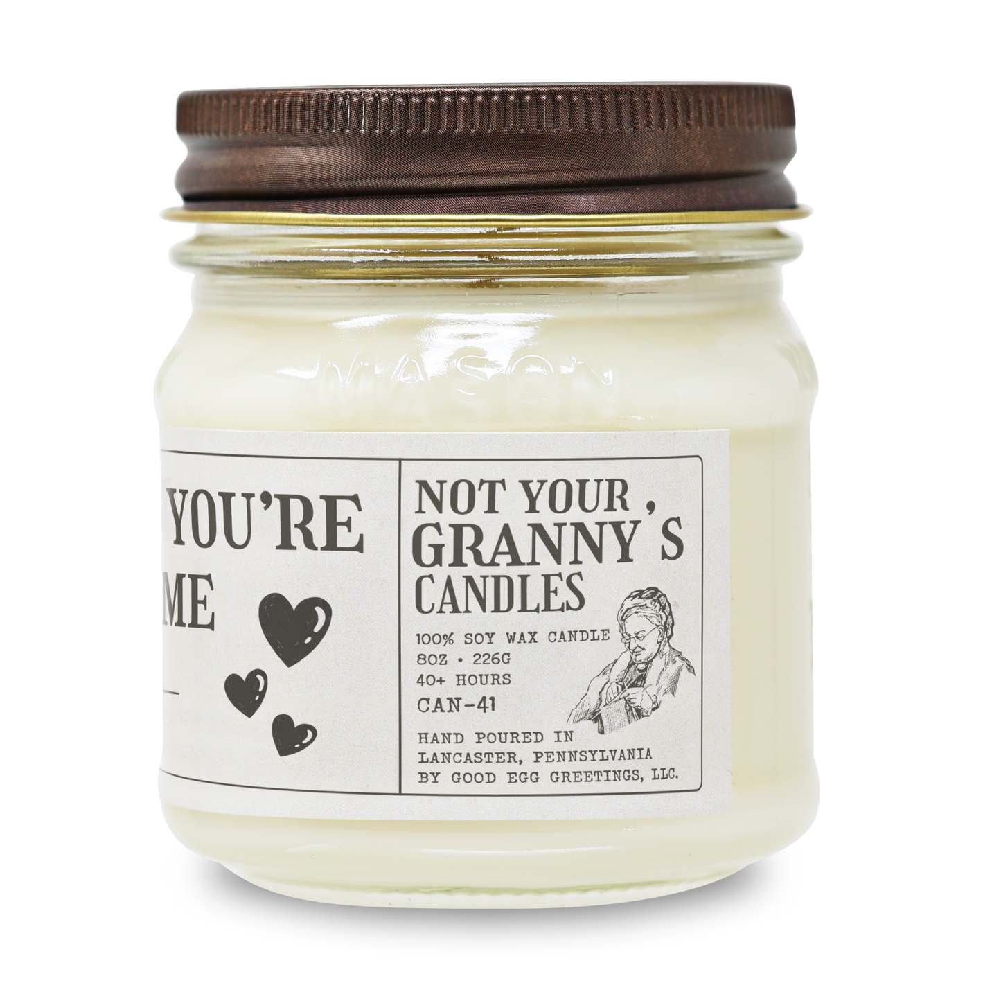 Smells Like You're Stuck With Me - Funny Anniversary Gift - 8oz Soy Candle