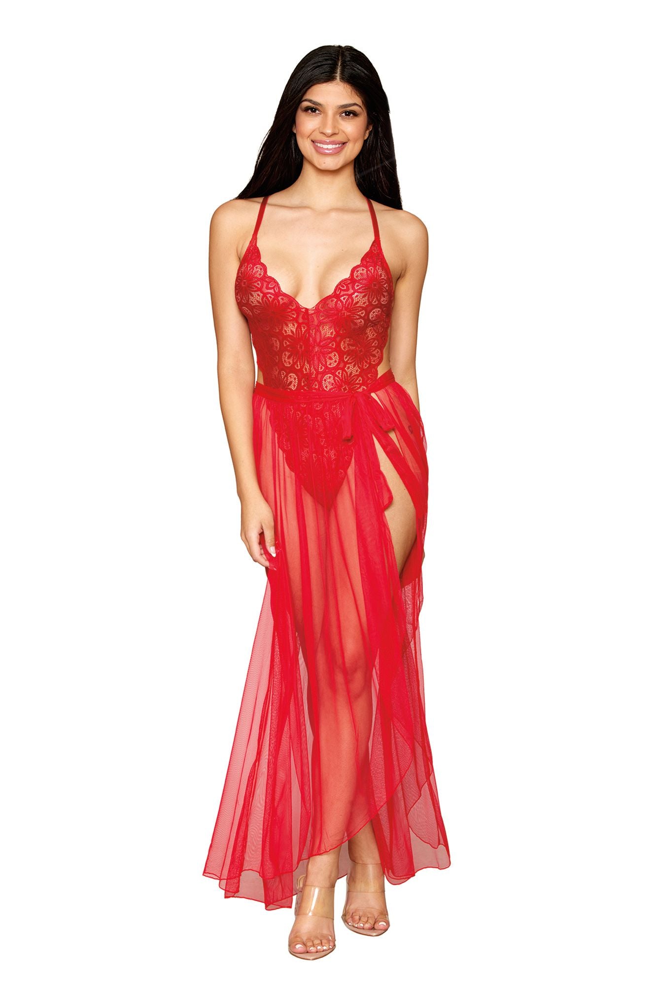 Enchanted Bloom Teddy with Tulle Skirt Lingerie - NEW! - INTRO PRICING