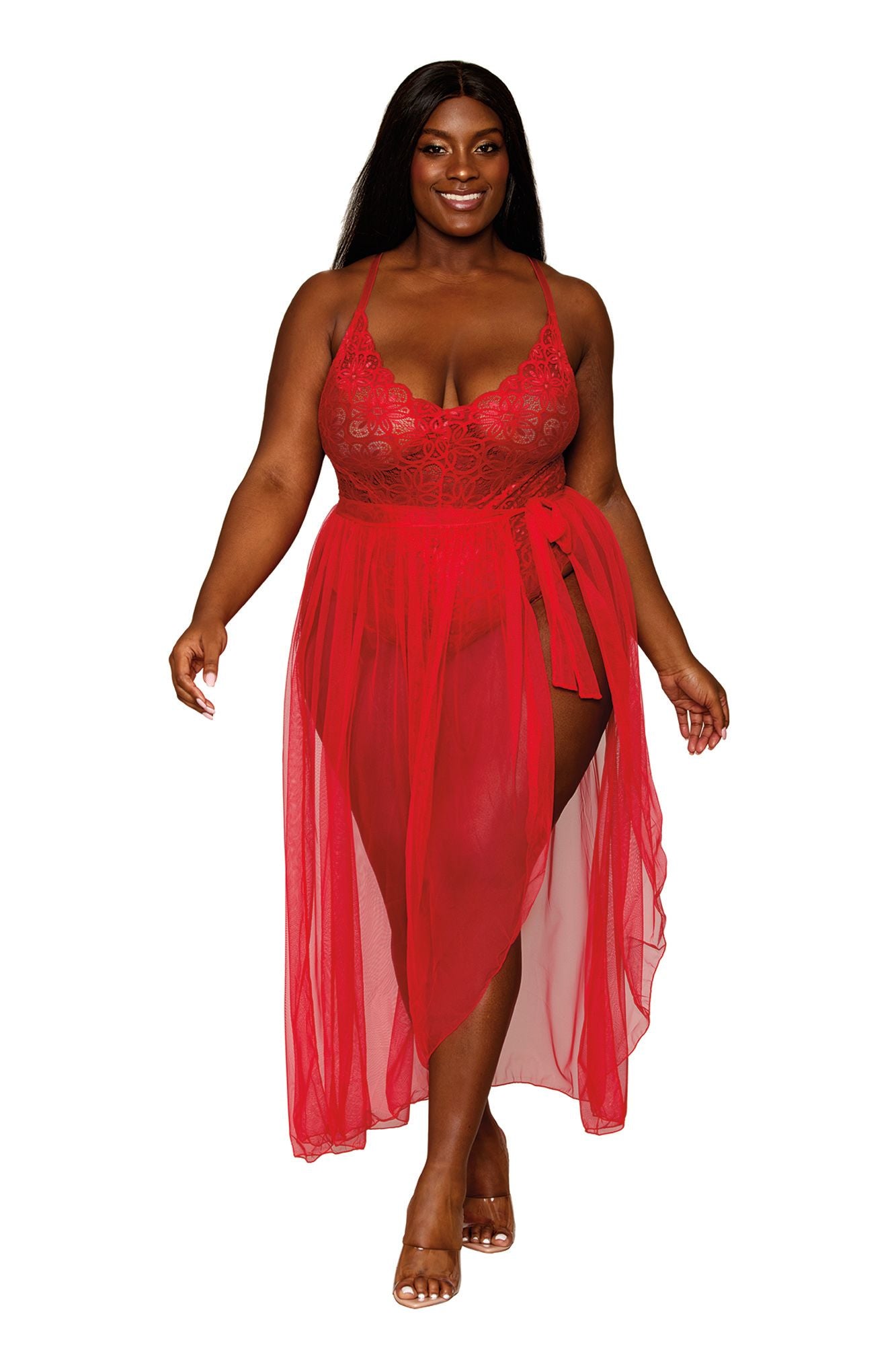 Enchanted Bloom Teddy with Tulle Skirt Lingerie - NEW! - INTRO PRICING
