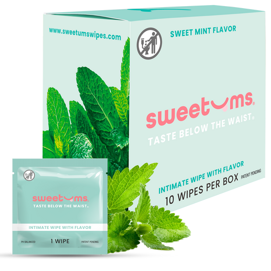Sweet Mint Flavored PH Balanced Intimate wipes Feminine Wipes by sweetums individually wrapped www.VALGINA.com