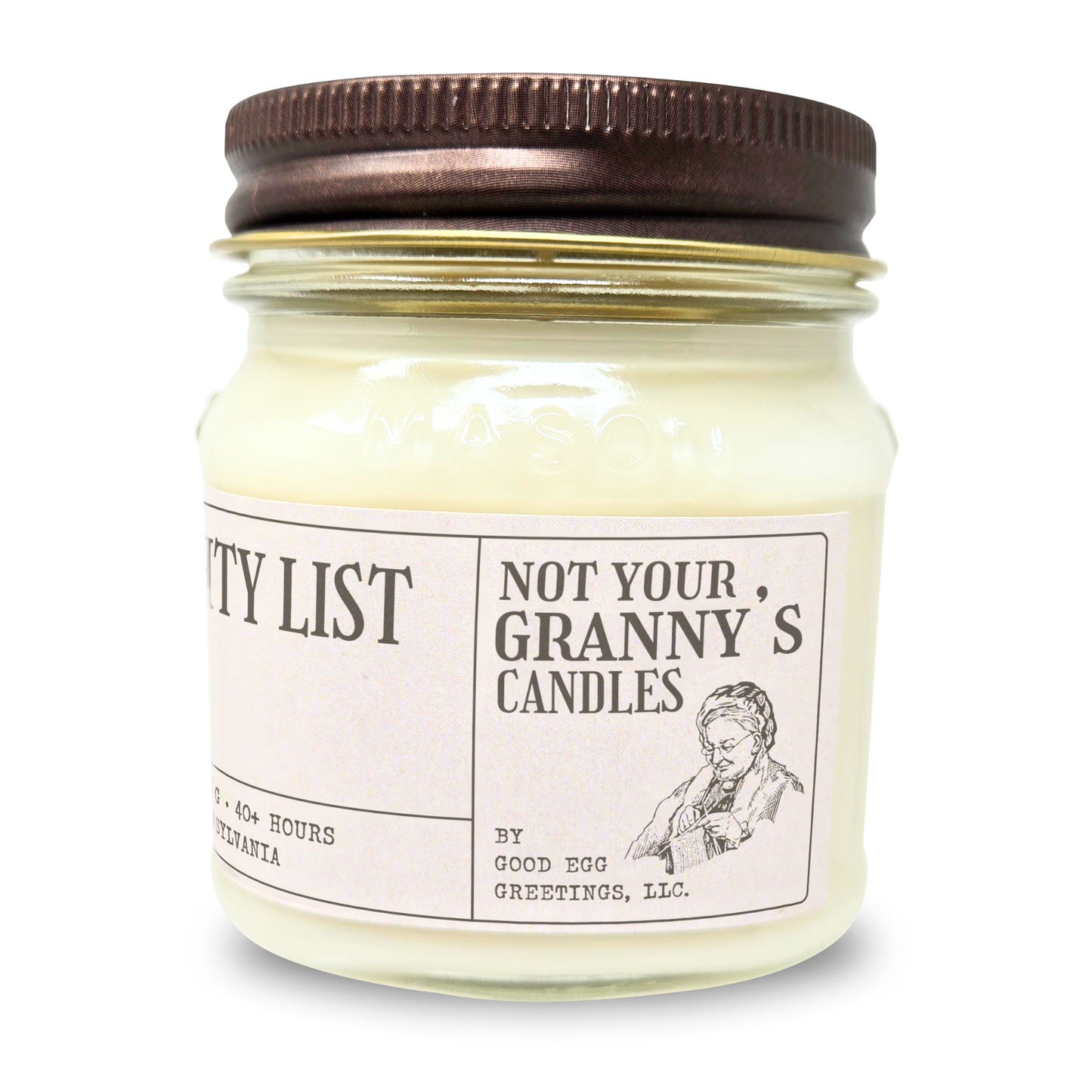 On The Naughty List, Where I Belong, Ho Ho Ho - Funny White Elephant Gift - 8oz Soy Wax Candle