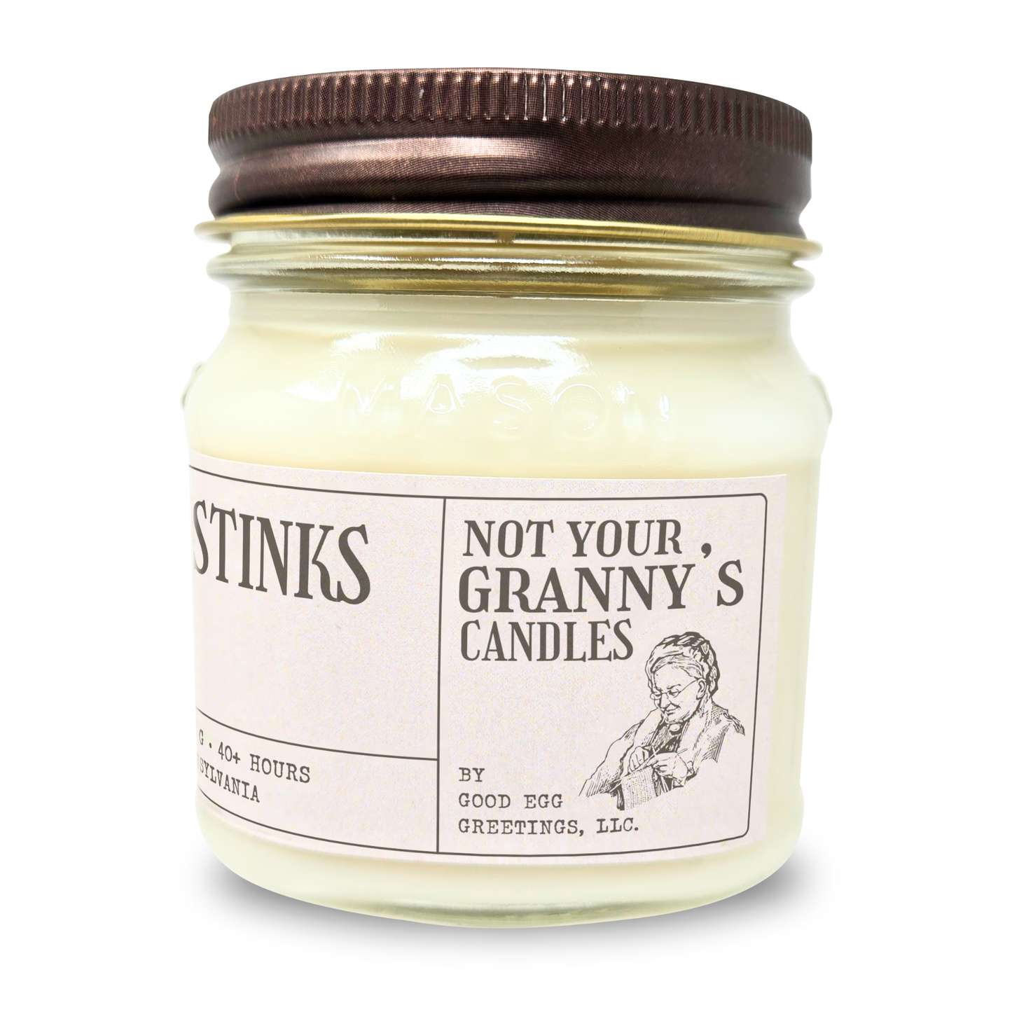 Your Sh!t Stinks - Funny Anniversary Gift For Husband Boyfriend - 8oz Soy Wax Candle