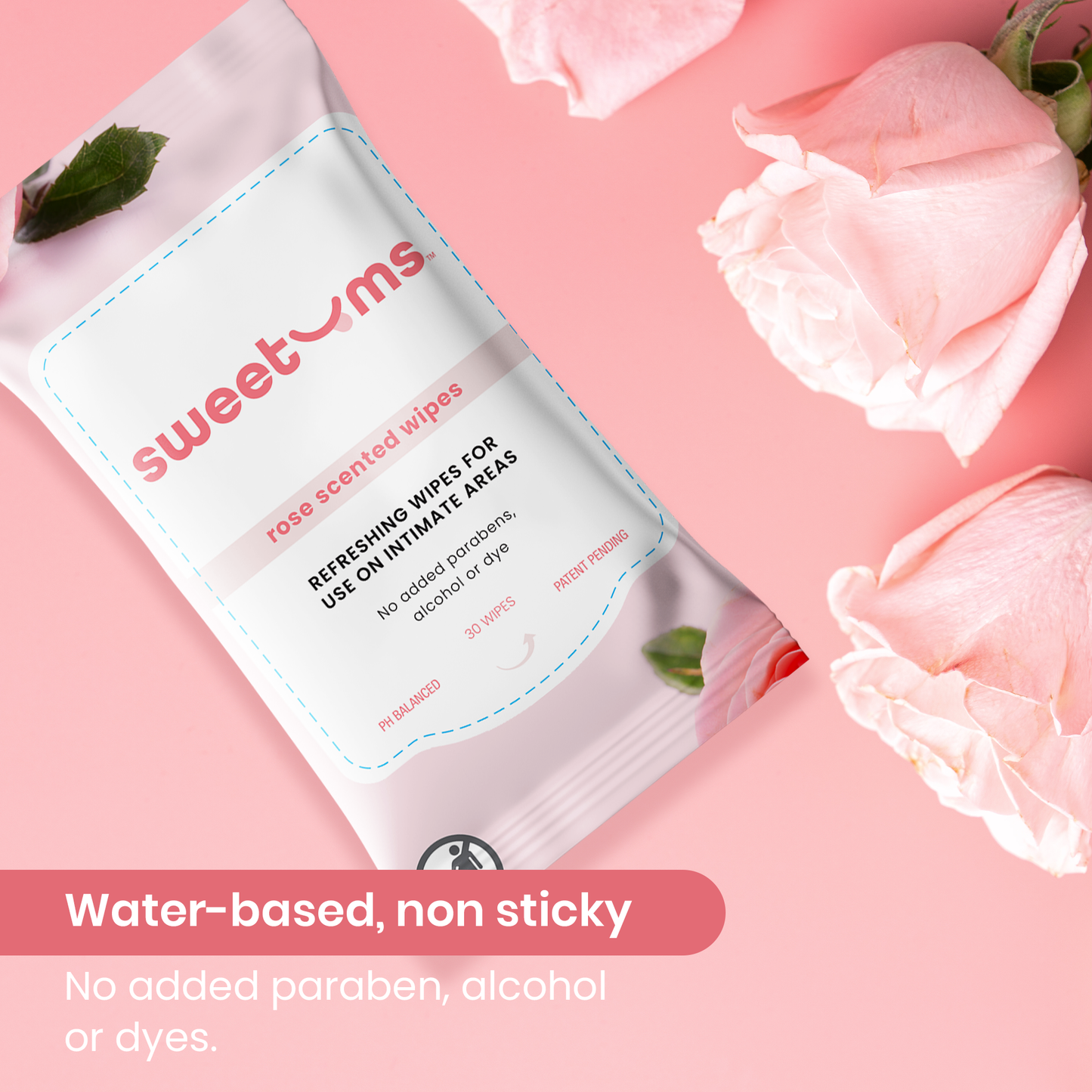 Rose Scented Unflavored Daily Wipes Ph balanced natural sweetums wipes www.VALGINA.com