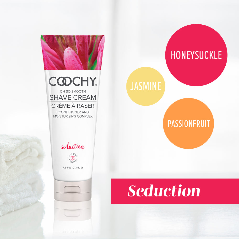 COOCHY Shave Cream - Seduction, Honeysuckle & Citrus - 7.2 oz, 3.4 oz or .5 oz www.VALGINA.com best shave cream of all time best seller
