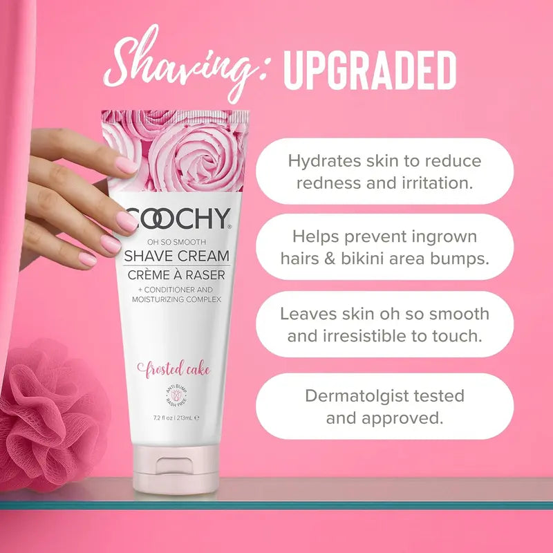 COOCHY Shave Cream - Pink Cupcake 7.2 oz, 3.4 oz or .5 oz - NEW!