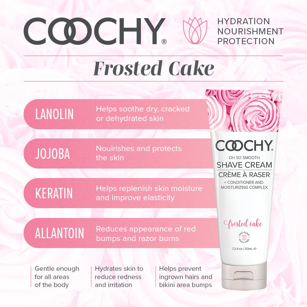 COOCHY Shave Cream - Pink Cupcake 7.2 oz, 3.4 oz or .5 oz - NEW!