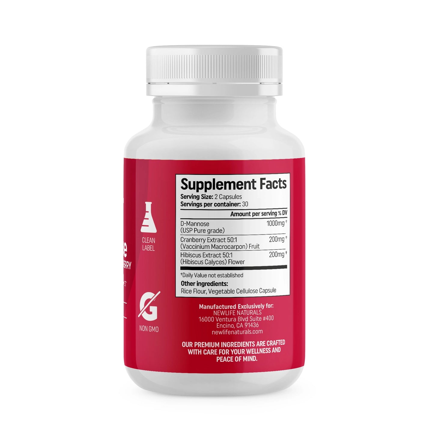 D-Mannose cranberry hibiscus urinary tract wellness supplement lifestyle image