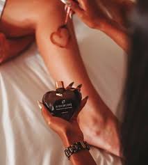 Dark Chocolate Body Paint – Edible Chocolate in a Heart-Shaped Glass Vial - NEW!
