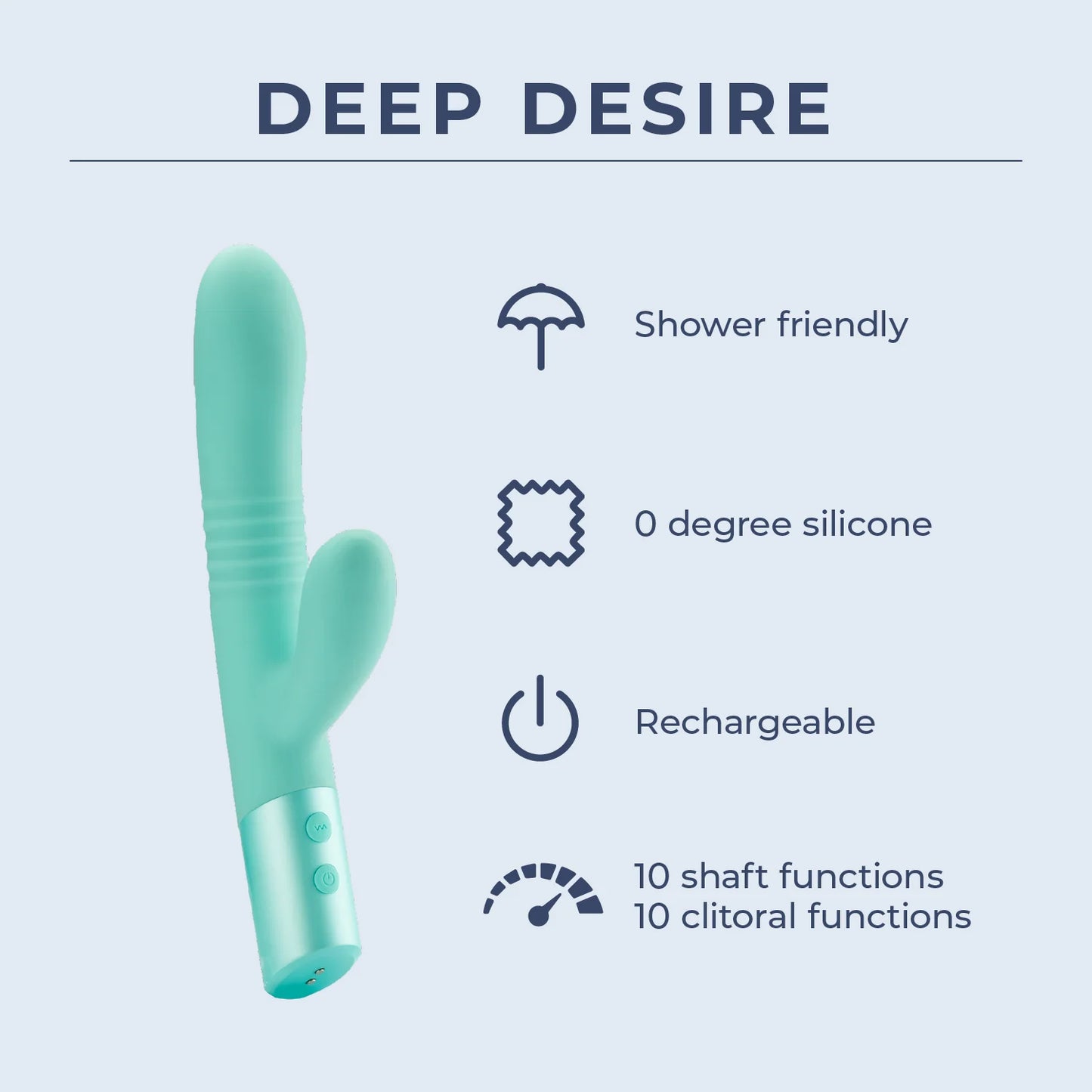 Deep Desire - Real Feel Thrusting Dual Rabbit - Teal or Rose Gold - 16 LEFT!