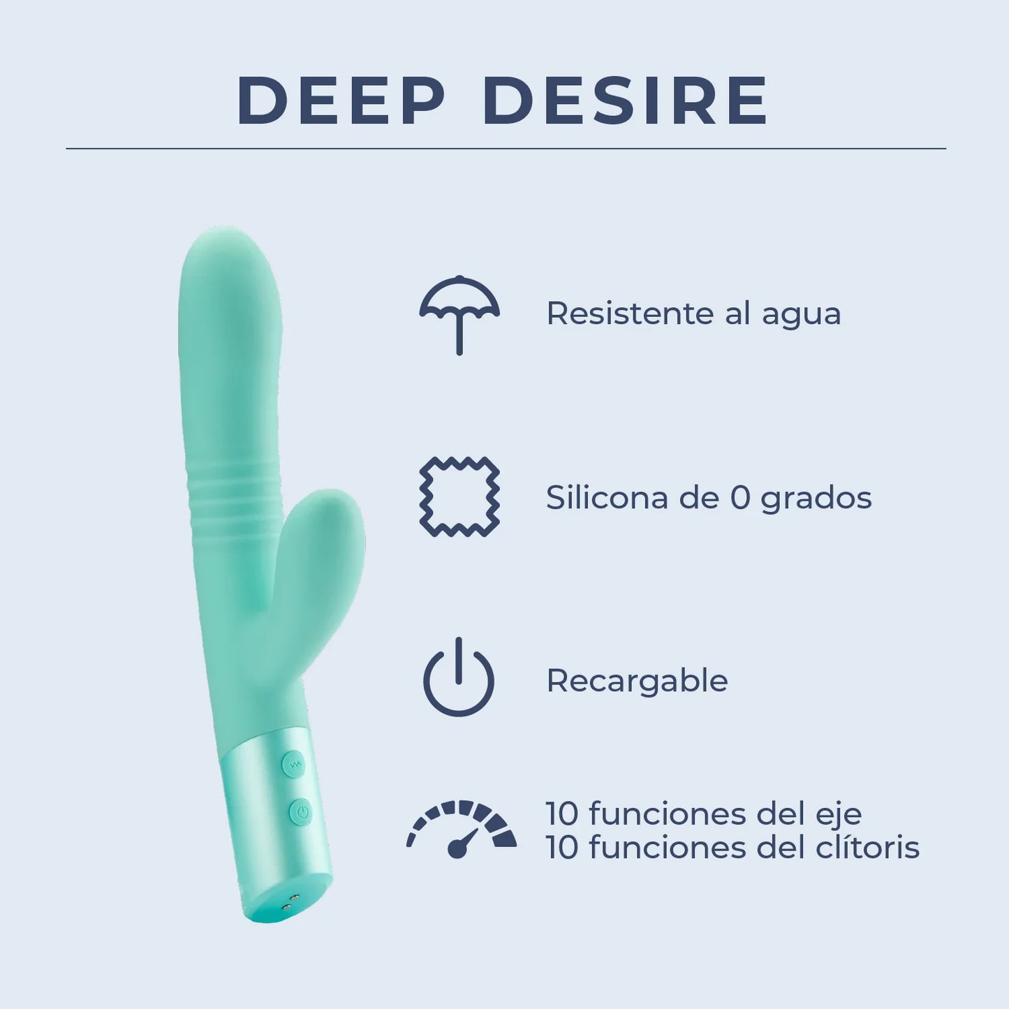 Deep Desire - Real Feel Thrusting Dual Rabbit - Teal or Rose Gold - 16 LEFT!