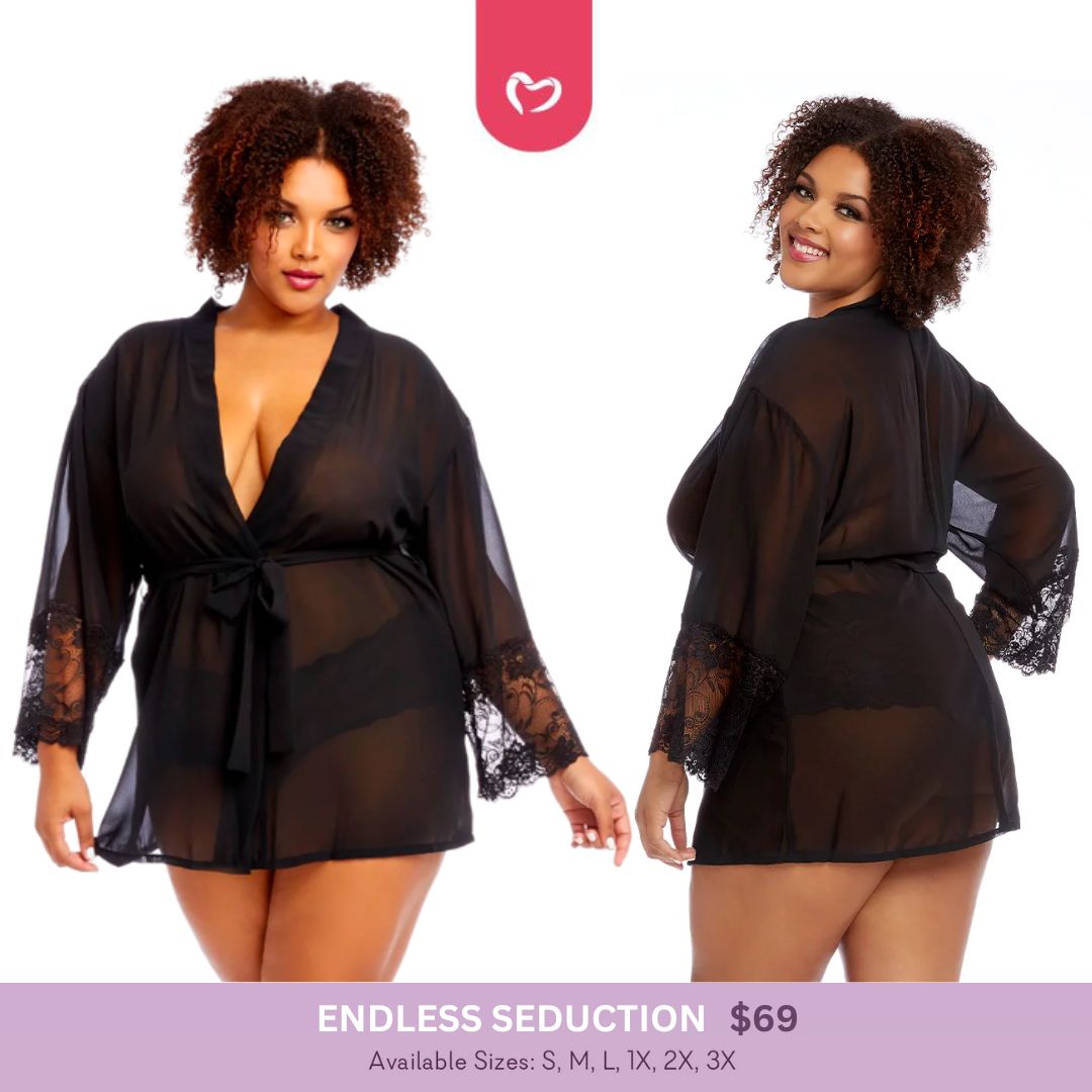 Endless Seduction - Robe & Booty Shorts Lingerie - VALGINA.com