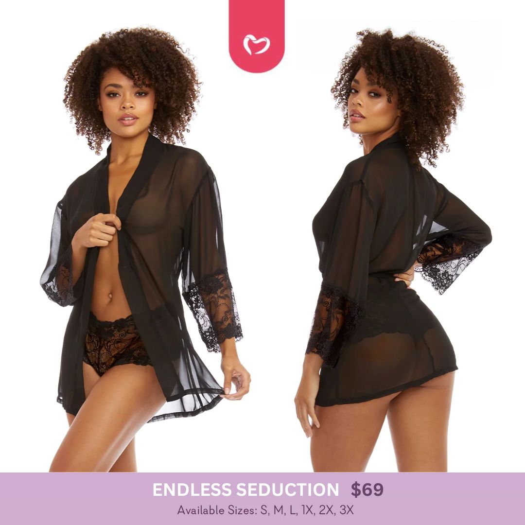 Endless Seduction - Robe & Booty Shorts Lingerie - VALGINA.com