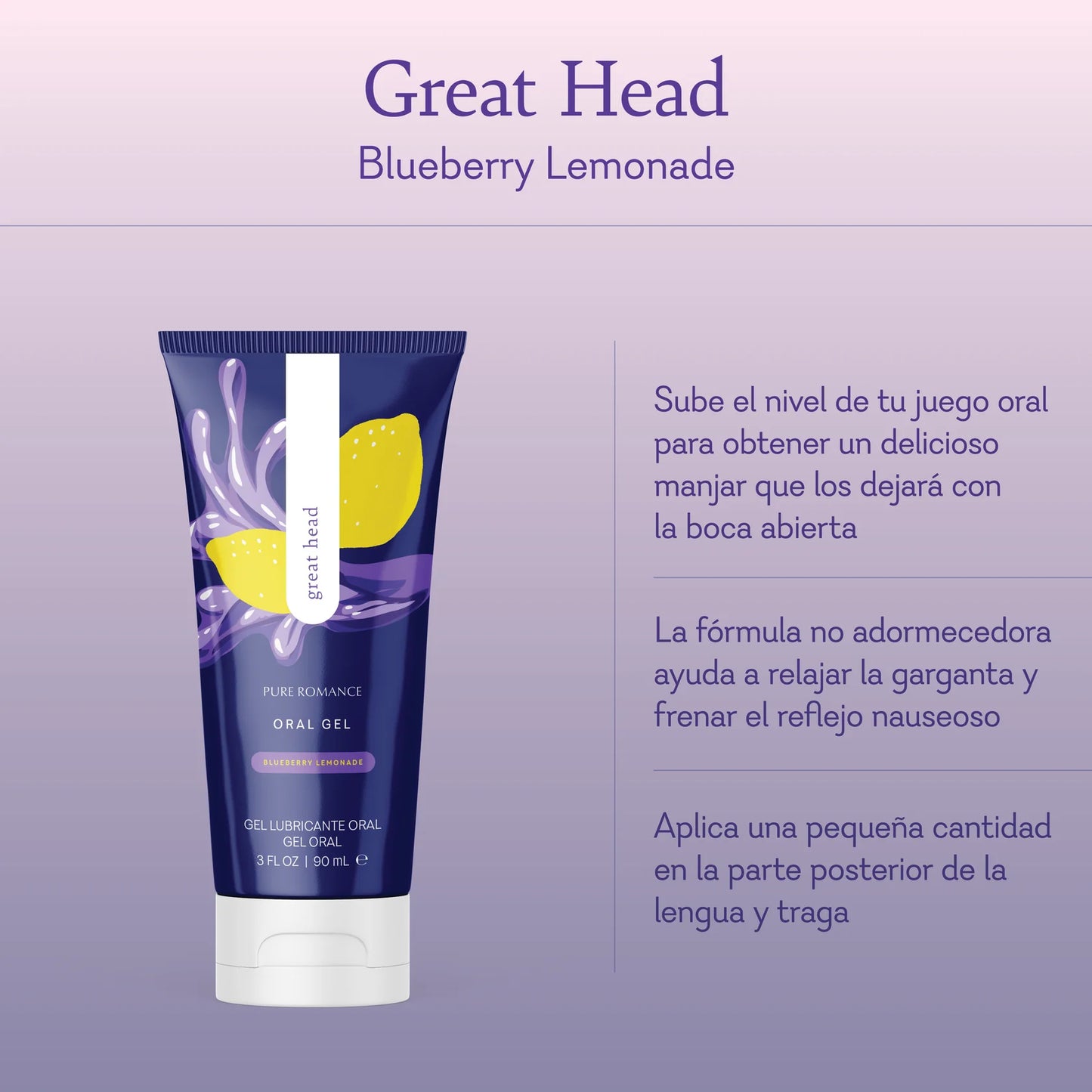 Great Head Blueberry Lemonade Pure Romance In Stock