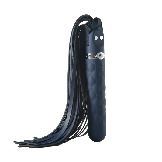 Hits The Spot Flogger Vibrator in stock Pure Romance 50 shades vegan leather spanking www.VALGINA.com