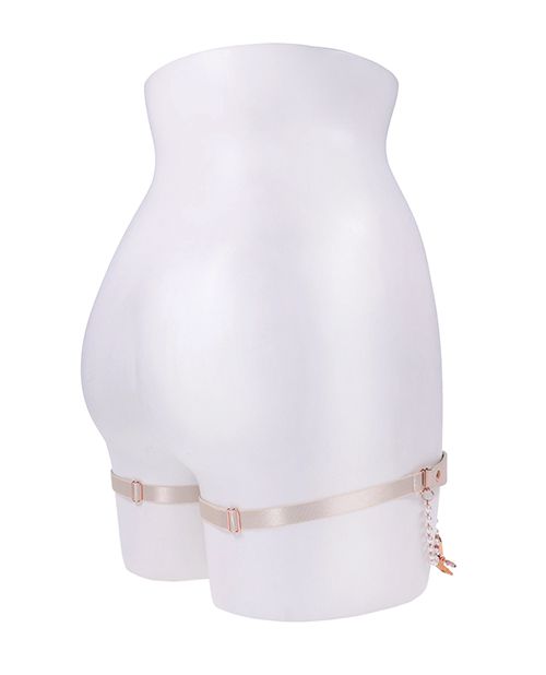 Lingerie Accents Sex & Mischief Peaches 'n CreaMe Pearl Garters with pearls and rose gold www.VALGINA.com