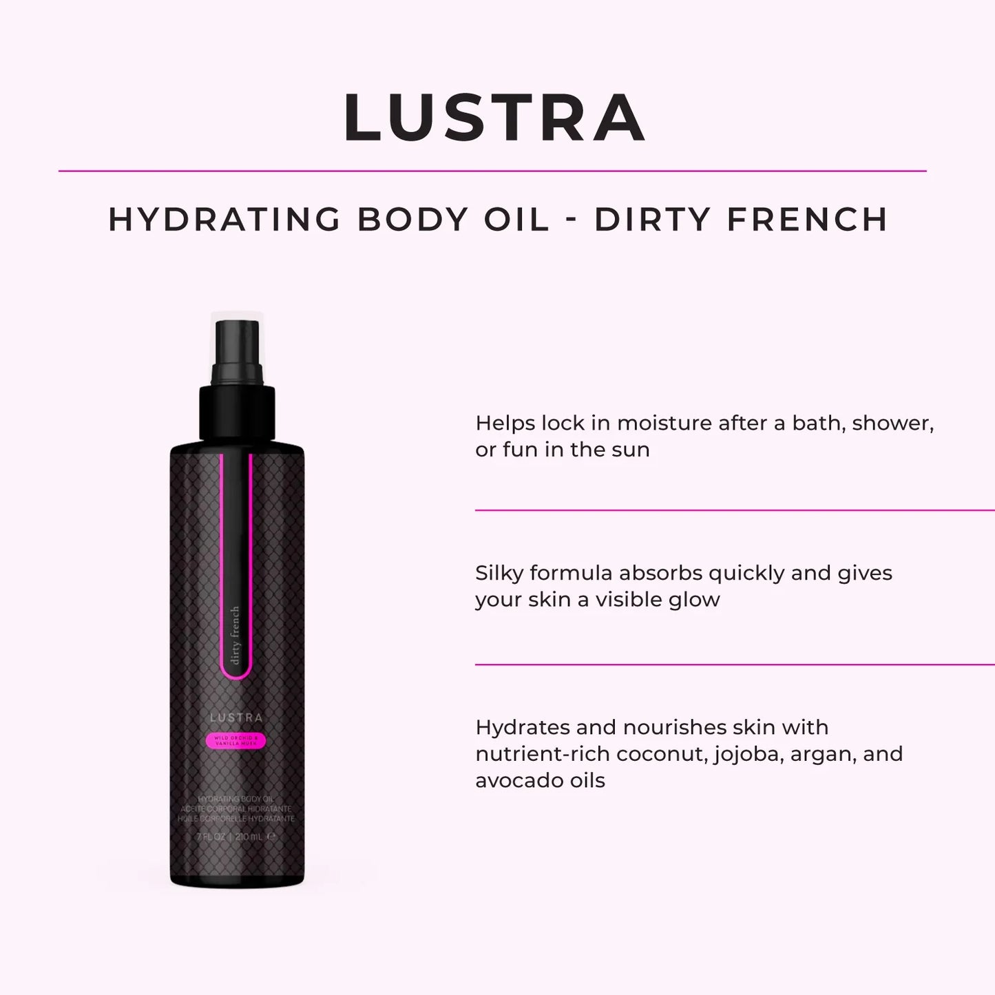 Body Dew Lustra - Pheromone Hydrating Body Oil - Dirty French - IN STOCK - 30 LEFT! - Pure Romance