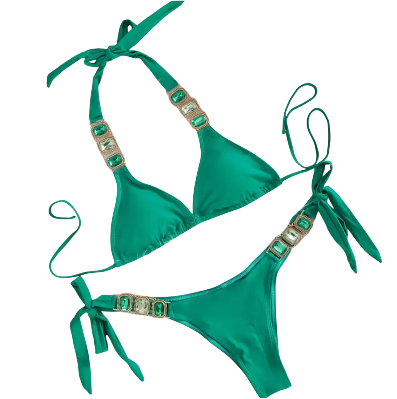 Peacockini - 5 Colors - Metal Crystal Rhinestone Diamond Accent Bikini S/M - 5 LEFT