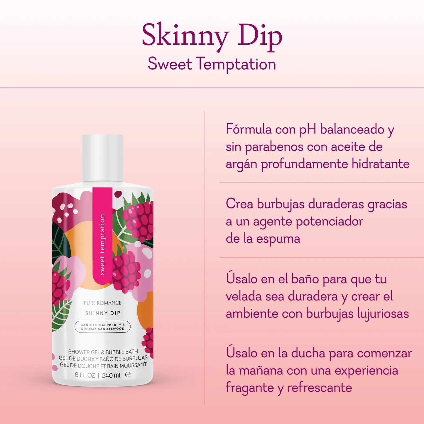 Pheromone Shower Gel & V Wash & Bubble Bath - Skinny Dip - Sweet Temptation - 31 LEFT!