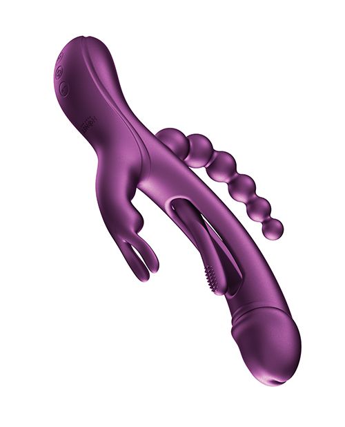 TRILUX kinky finger rabbit with anal beads 4-in-1 stimulation- G-spot, vaginal, clitoris, anal beads, and all-over vibration for the ultimate blended orgasm www.VALGINA.com
