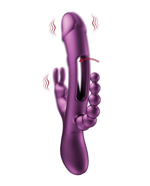 TRILUX kinky finger rabbit with anal beads 4-in-1 stimulation- G-spot, vaginal, clitoris, anal beads, and all-over vibration for the ultimate blended orgasm www.VALGINA.com