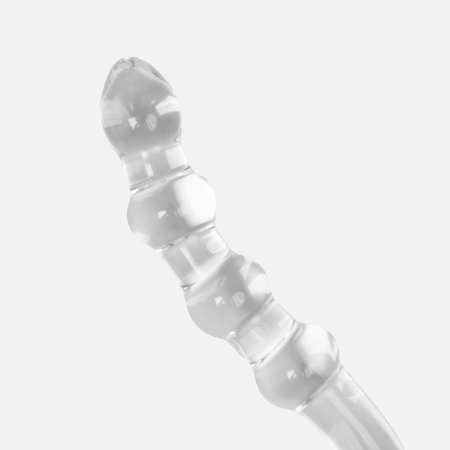 Temp & Tease Ribbed Glass Dildo Beaded dilly by pure romance euforia www.VALGINA.com