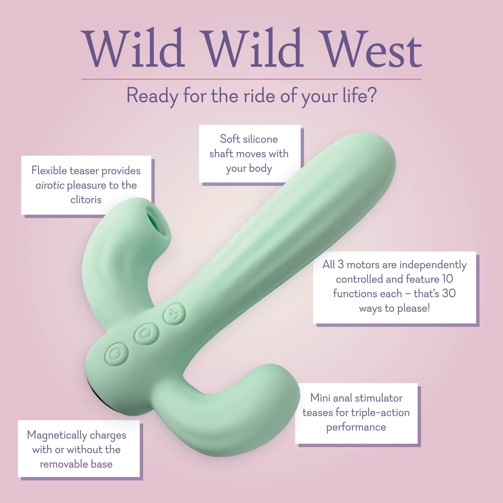 Wild Wild West, Cactus Saguaro Toy, Pure Romance IN STOCK succulent vibe. tripoint cactus vibrator for women, best selling triple teaser www.VALGINA.com