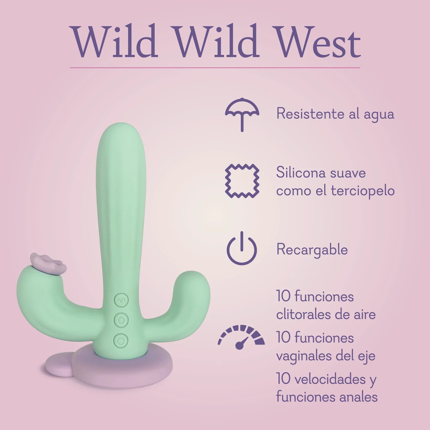 Wild Wild West, Cactus Saguaro Toy, Pure Romance IN STOCK succulent vibe. tripoint cactus vibrator for women, best selling triple teaser www.VALGINA.com