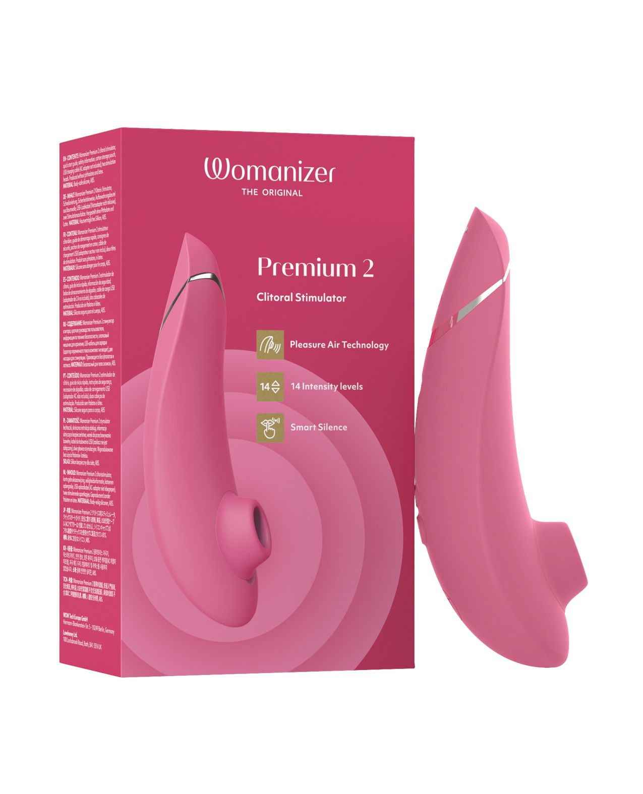 Womanizer Premium 2 - Raspberry or Black Pleasure Air Clitoral Stimulator. As Seen in Katy Perry's Woman's World Music Video.www.VALGINA.com