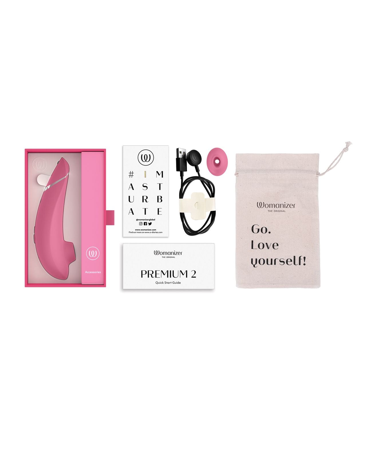 Womanizer Premium 2 - Raspberry or Black Pleasure Air Clitoral Stimulator. As Seen in Katy Perry's Woman's World Music Video.www.VALGINA.com