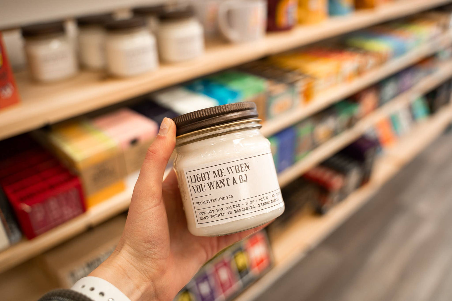 Light Me When You Want A B J - Funny Anniversary Gift For Boyfriend Husband - 8oz Soy Wax Candle