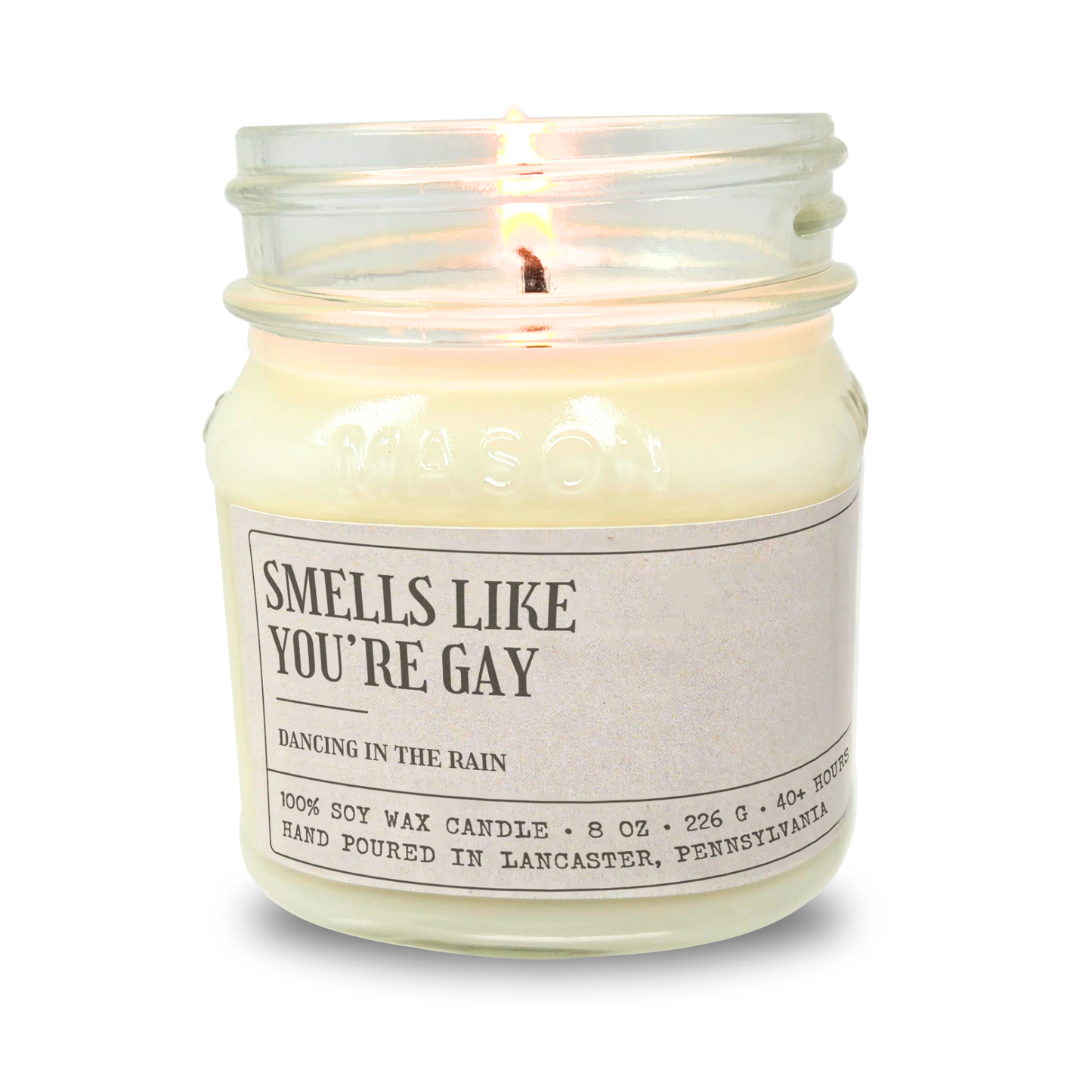 Smells Like You're Gay - Funny LGBTQIA+ Coming Out Gift - 8oz Soy Wax Candle