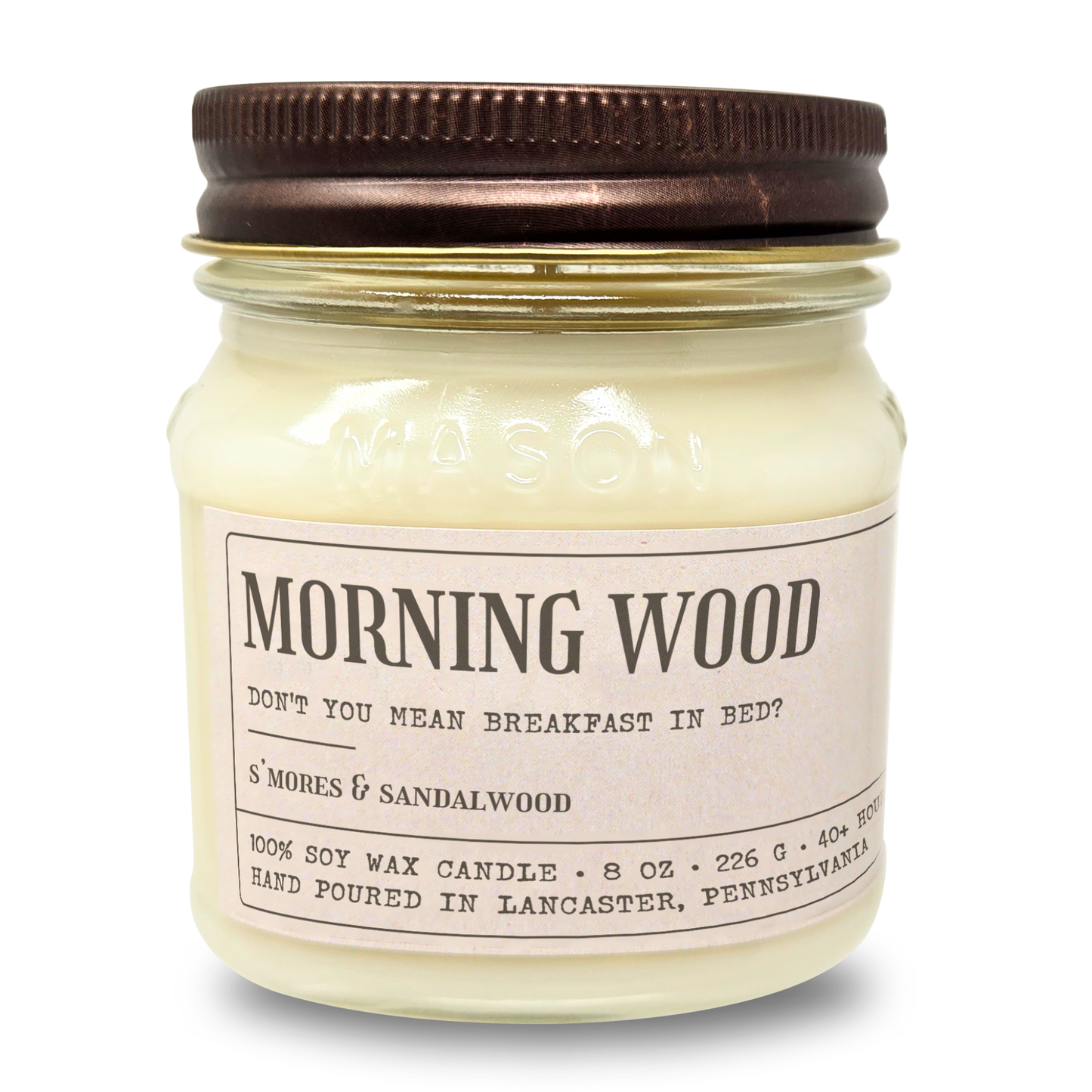Morning Wood - Funny Boyfriend Husband Gift - 8oz Soy Wax Candle