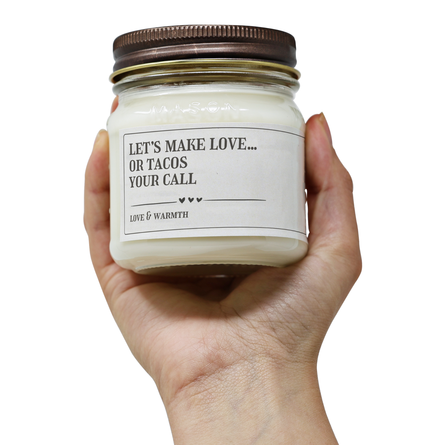 Let's Make Love Or Tacos Your Call - Funny Anniversary Gift - 8oz Soy Candle