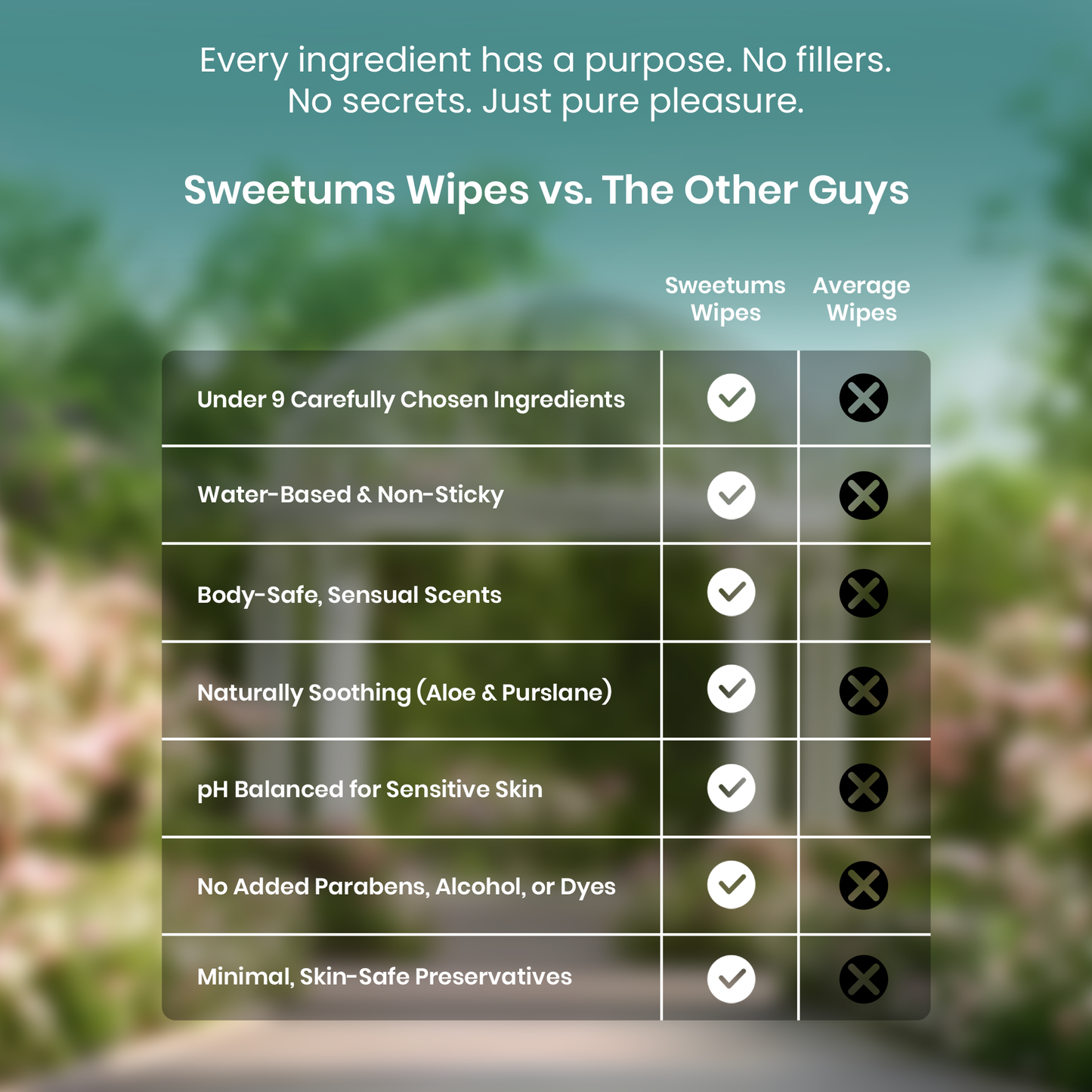 Rose Scented Unflavored Daily Wipes Ph balanced natural sweetums wipes www.VALGINA.com