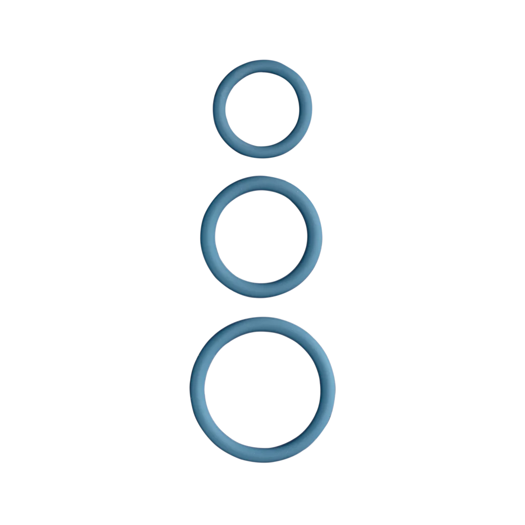 Silicone Penis Ring Set - Pure Romance, 3 sizes, 3 pack, pack of 3 for Men or Couples - VALGINA.com