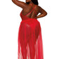 Enchanted Bloom Teddy with Removable Tulle Skirt Lingerie - Red Mosaic - VALGINA.com