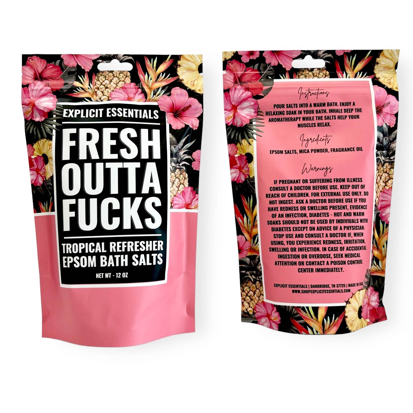 Sweary Bath Salts for Stress Relief – Premium Epsom Salt Soaks (12oz Bag) - Funny - 4 Different Scents