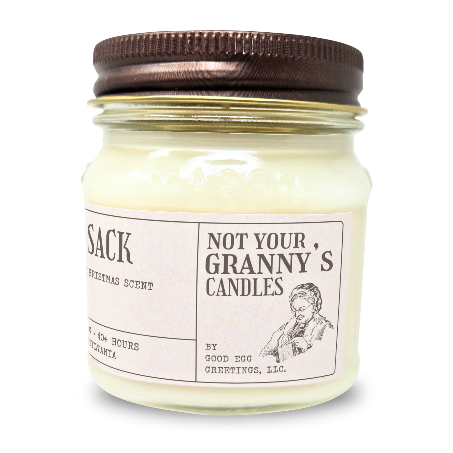 Santa's Ball Sack - Funny White Elephant Gift - Holiday Candle 8oz Soy Wax