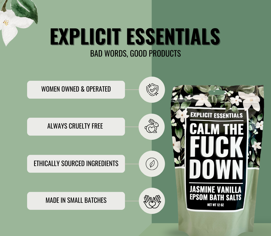Sweary Bath Salts for Stress Relief – Premium Epsom Salt Soaks (12oz Bag) - Funny - 4 Different Scents