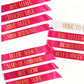 Bachelorette Party Bride Sash Pack 12 Black Green Teal Turquoise Blue Green Magenta white champagne www.VALGINA.com 