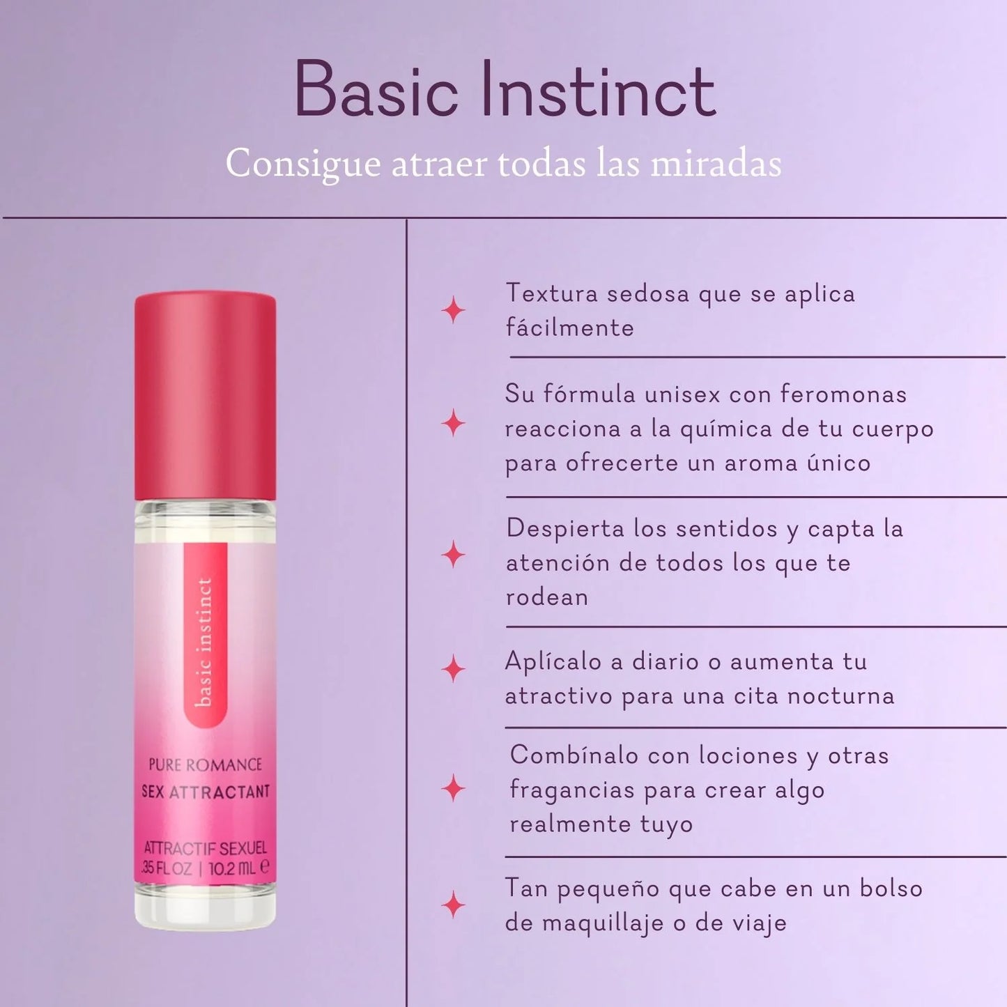 Basic Instinct - Pheromone Perfume - Roll On - IN STOCK - 55 LEFT! - Pure Romance