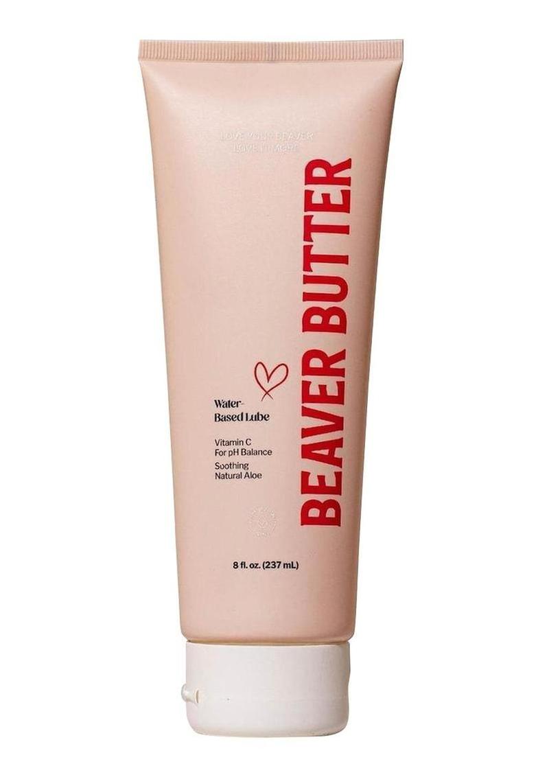 Beaver Butter Water Based personal Lubricant 8oz - Aloe - Unflavored PH balanced soothing natural aloe