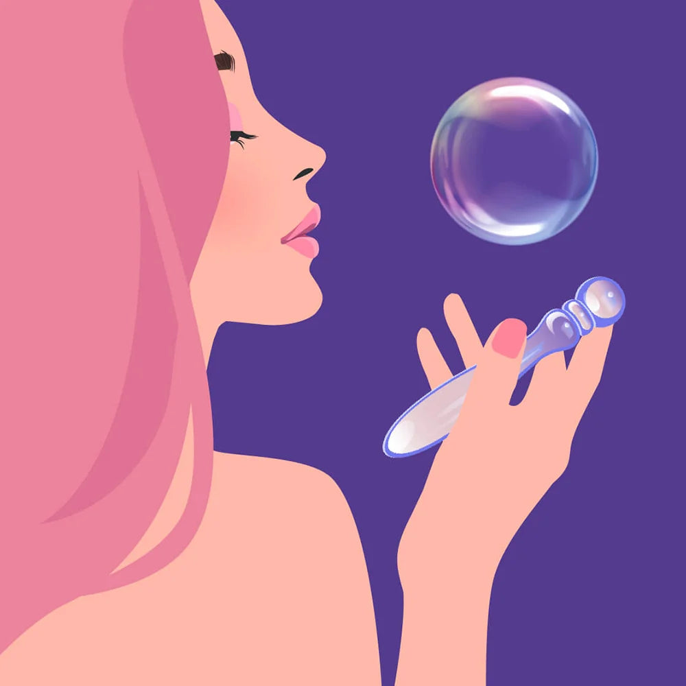 Biird Cecii beaded glass dildo with packaging - ValGina.com