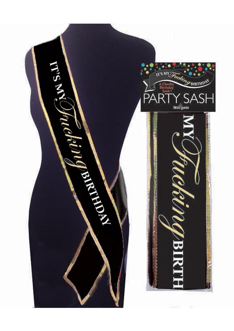 Birthday Girl Glitter Sash - Silver, Golden or Black "It's My F*king Birthday" - VALGINA.com