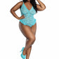Caribbean Bluedoir Lace Teddy with Ruffles | VALGINA - packaging