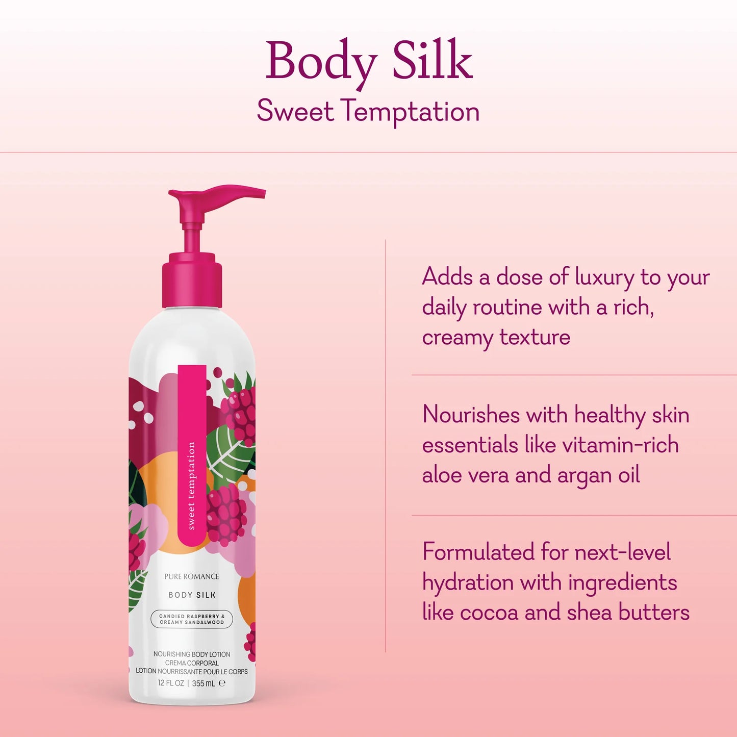 Body Silk - Lotion - Sweet Temptation - IN STOCK - 1 LEFT! - Pure Romance