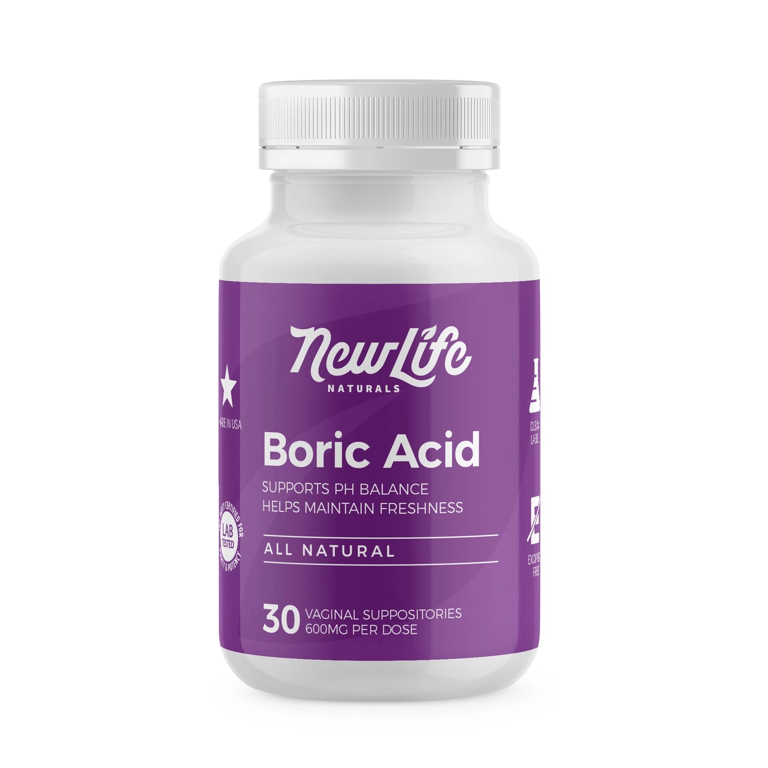 Boric acid suppositories 600 mg feminine care box from VALGINA.com