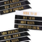 Bachelorette Party Bride Sash Pack 12 Black Green Teal Turquoise Blue Green Magenta white champagne www.VALGINA.com 