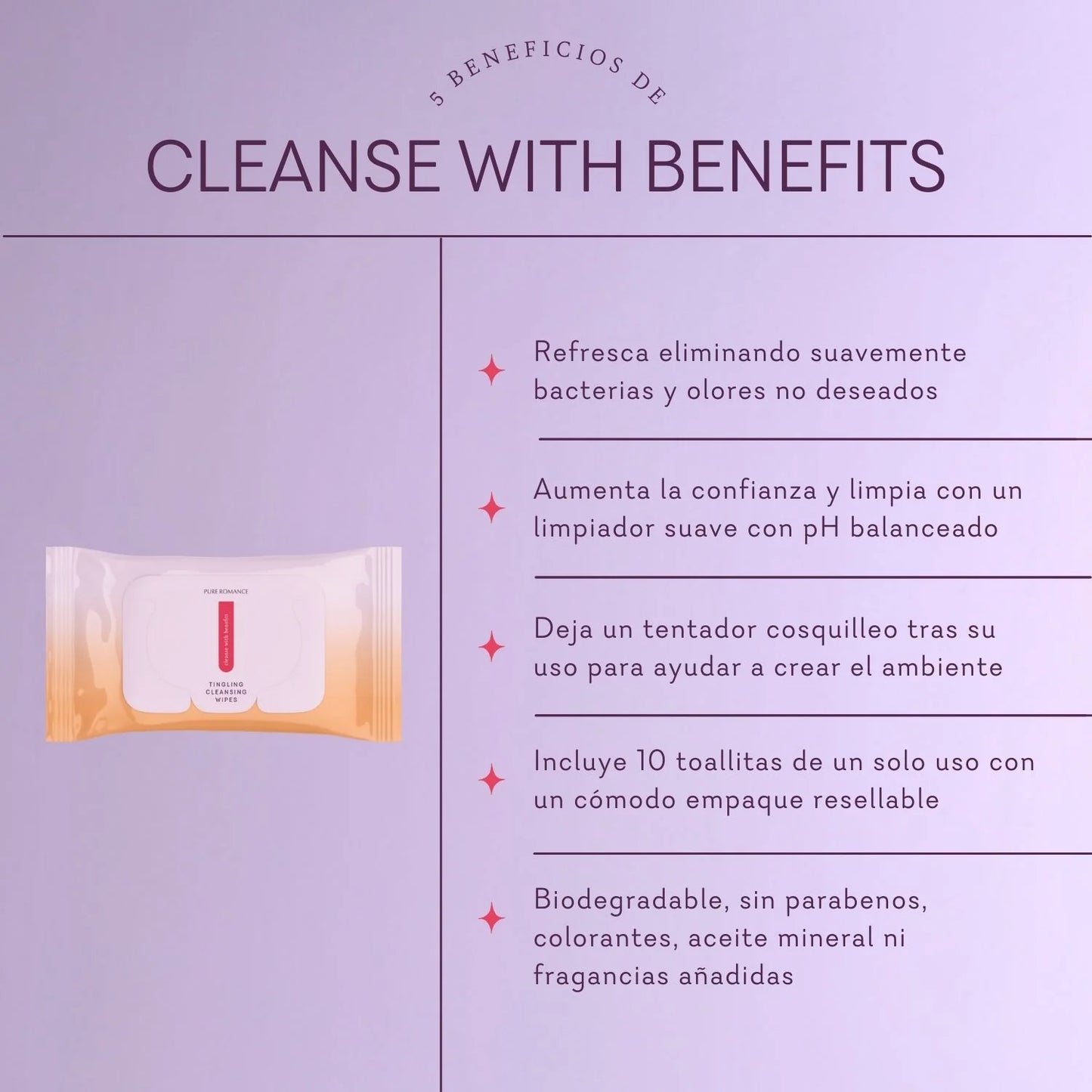 Cleanse with Benefits - Intimate Tingling Wipes - Pure Romance