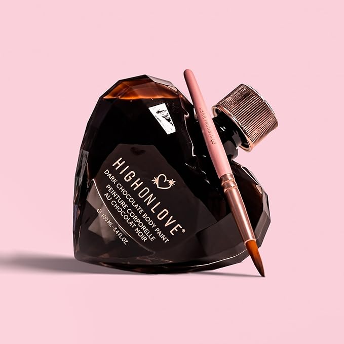 Dark Chocolate Body Paint – Edible Chocolate in a Heart-Shaped Glass Vial - NEW! HighOnLove www.valgina.com 